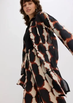 Damen bonprix Zweiteiler & Sets|Blusen & Tuniken|Longbluse mit Batik-Print