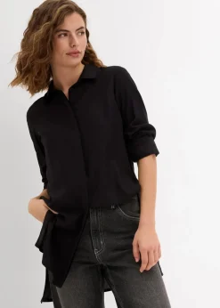 Discount Longbluse mit Schlitz aus fließender Viskose Damen Bekleidung·Jacken & Mäntel|Nachhaltigere Materialien
