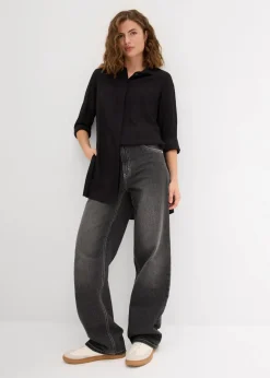 Discount Longbluse mit Schlitz aus fließender Viskose Damen Bekleidung·Jacken & Mäntel|Nachhaltigere Materialien