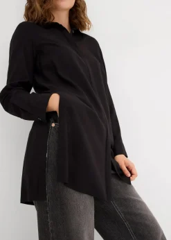 Discount Longbluse mit Schlitz aus fließender Viskose Damen Bekleidung·Jacken & Mäntel|Nachhaltigere Materialien
