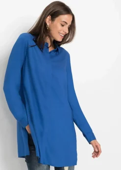 Damen bonprix Blusen & Tuniken|Nachhaltigere Materialien|Longbluse mit Schlitz aus fließender Viskose