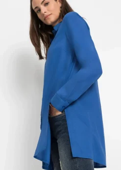 Damen bonprix Blusen & Tuniken|Nachhaltigere Materialien|Longbluse mit Schlitz aus fließender Viskose