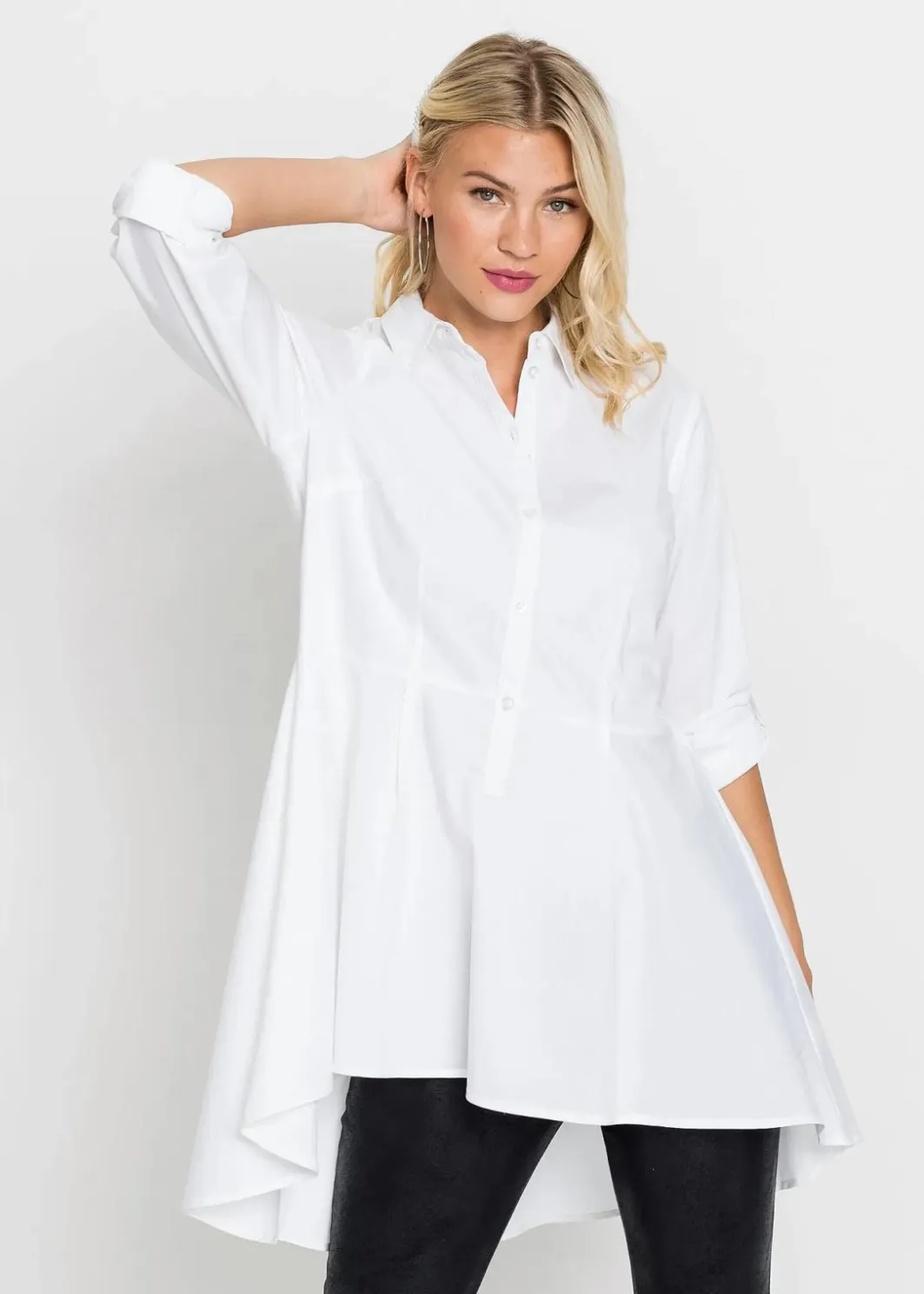 Sale Longbluse mit Volant Damen Blusen & Tuniken|Bekleidung·Jacken & Mäntel