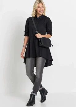 Damen bonprix Bekleidung·Jacken & Mäntel|Blusen & Tuniken|Longbluse mit Volant