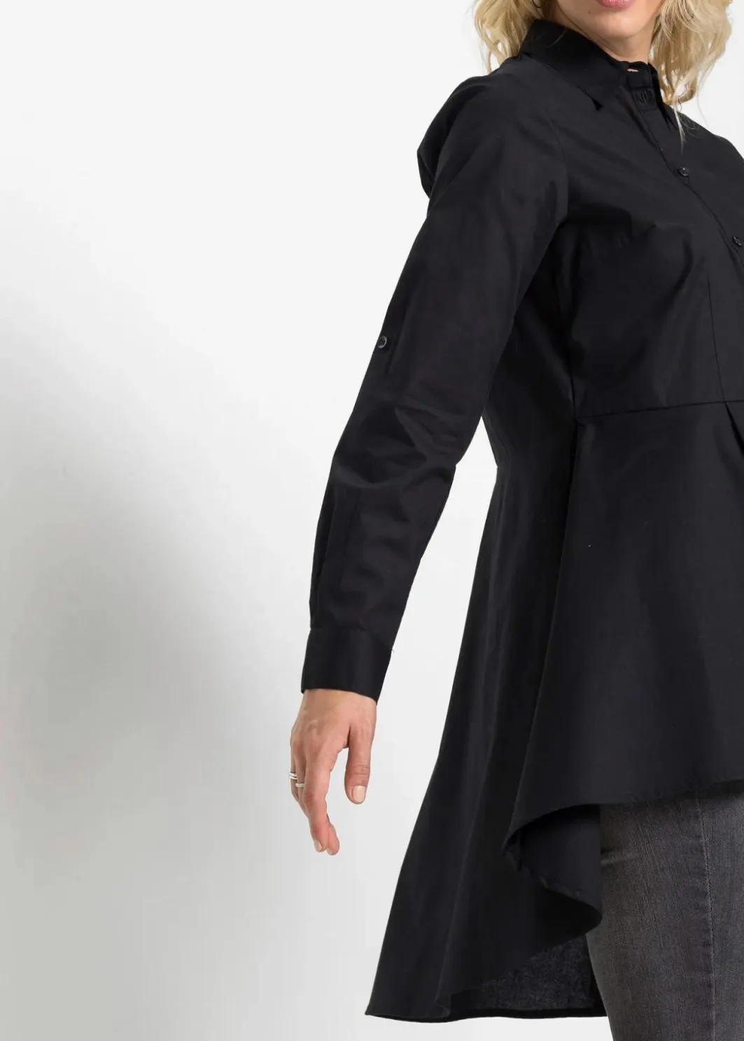Damen bonprix Bekleidung·Jacken & Mäntel|Blusen & Tuniken|Longbluse mit Volant