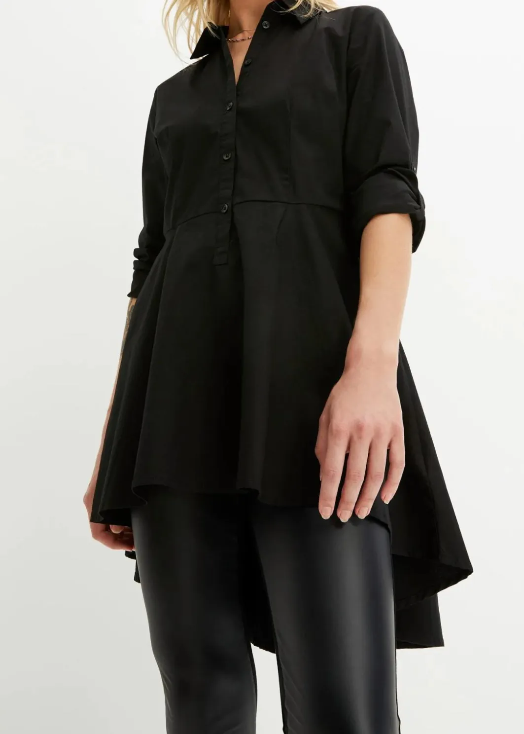 Damen bonprix Bekleidung·Jacken & Mäntel|Blusen & Tuniken|Longbluse mit Volant