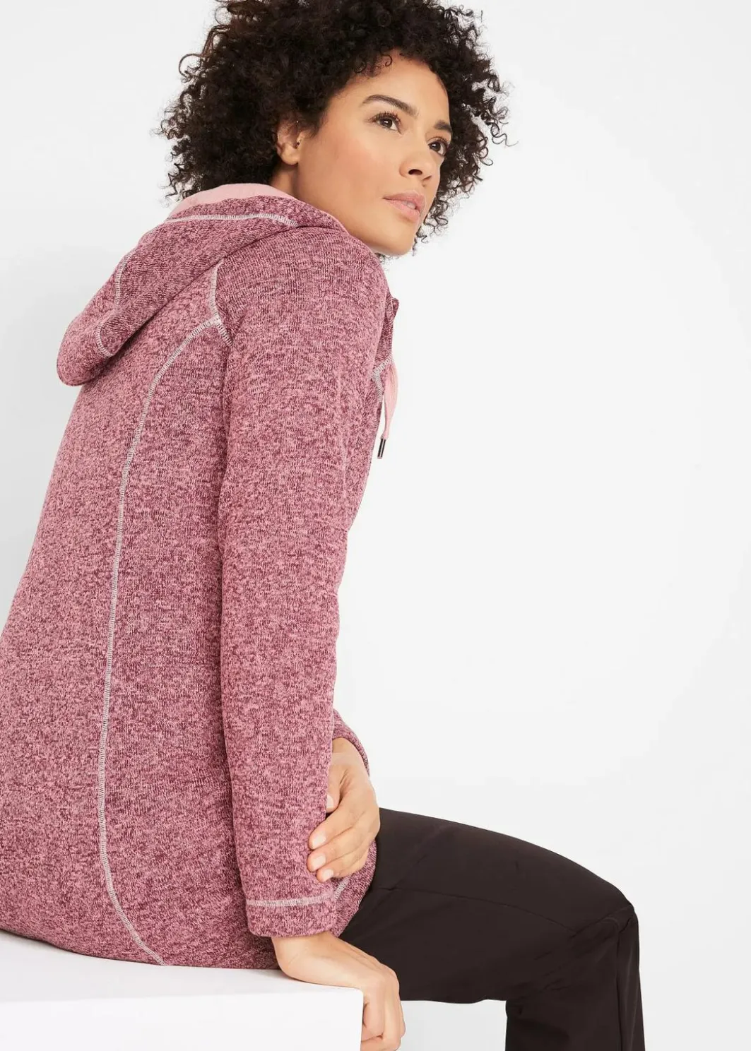 New Long-Fleecejacke mit Kapuze Damen Bekleidung·Blusen & Tuniken|Bekleidung·Hosen