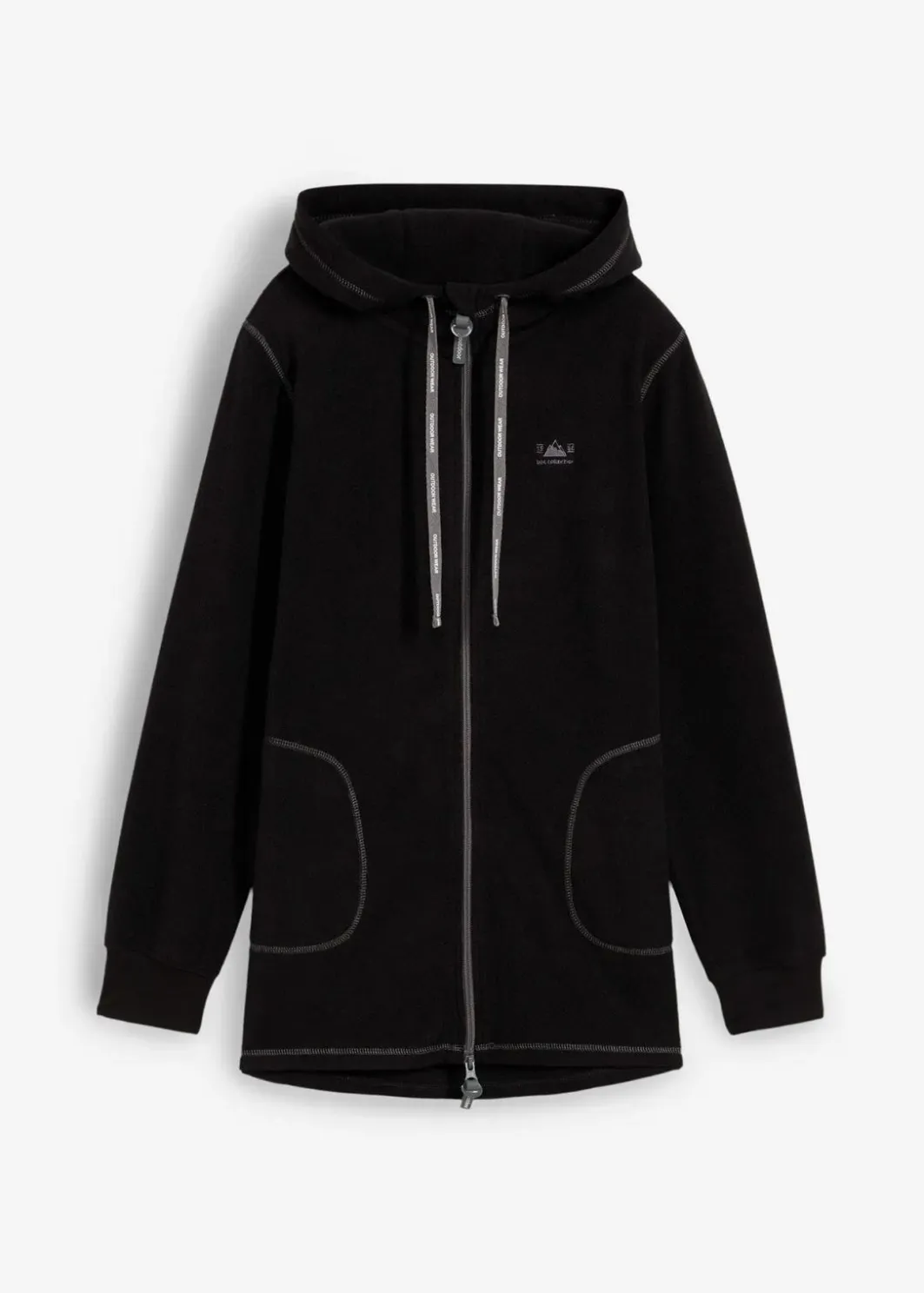 Outlet Long-Fleecejacke mit Reißverschluss-Taschen Damen Jacken & Mäntel|Sweat