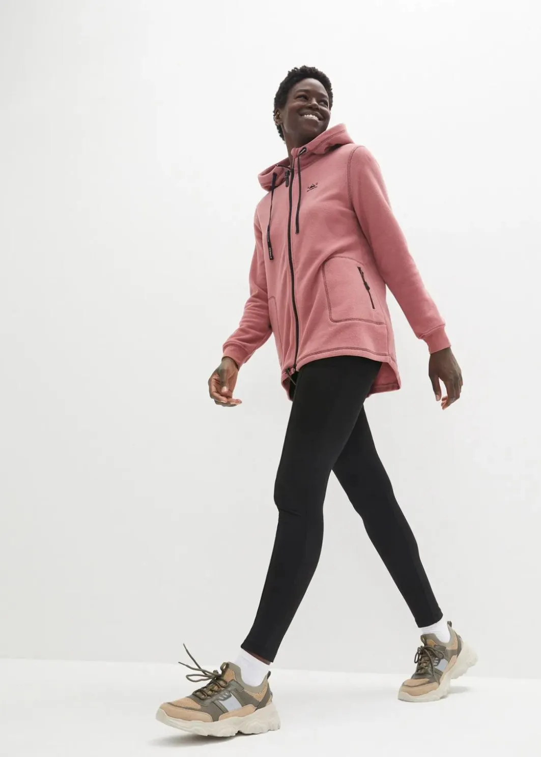Hot Long-Fleecejacke mit Reißverschluss-Taschen Damen Jacken & Mäntel|Sweat