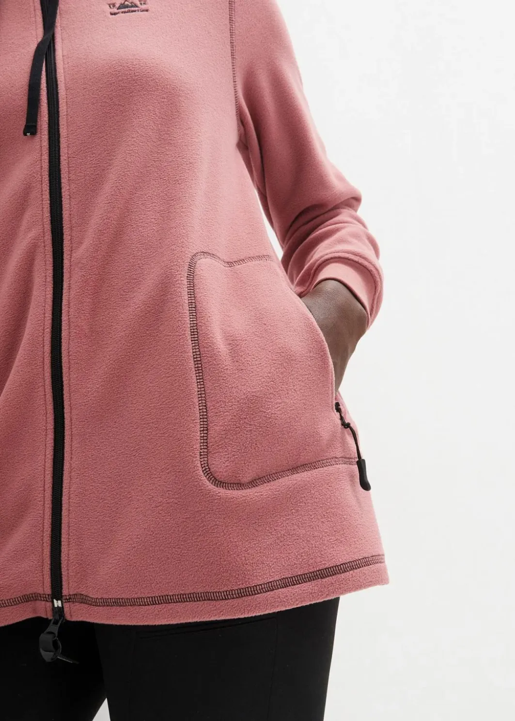 Hot Long-Fleecejacke mit Reißverschluss-Taschen Damen Jacken & Mäntel|Sweat
