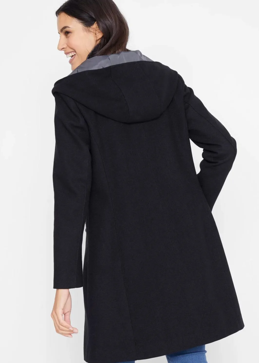 Hot Longjacke mit schrägem Reißverschluss Damen Bekleidung·Hosen|Jacken & Mäntel