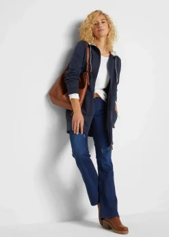 Damen bonprix Bekleidung·Blusen & Tuniken|Sweat|Long-Kapuzen-Sweatjacke
