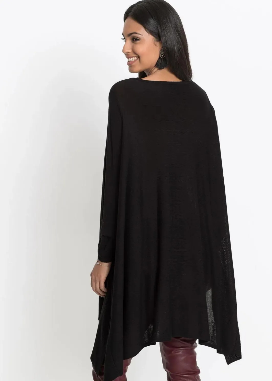 Online Long-Pullover aus Viskose-Mix Damen Bekleidung·Umstandsmode|Strickmode