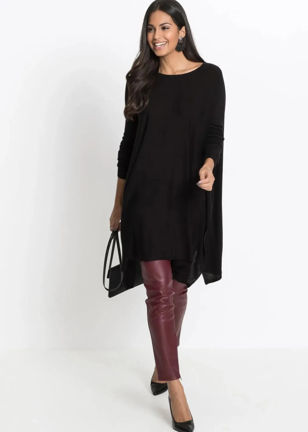 Online Long-Pullover aus Viskose-Mix Damen Bekleidung·Umstandsmode|Strickmode