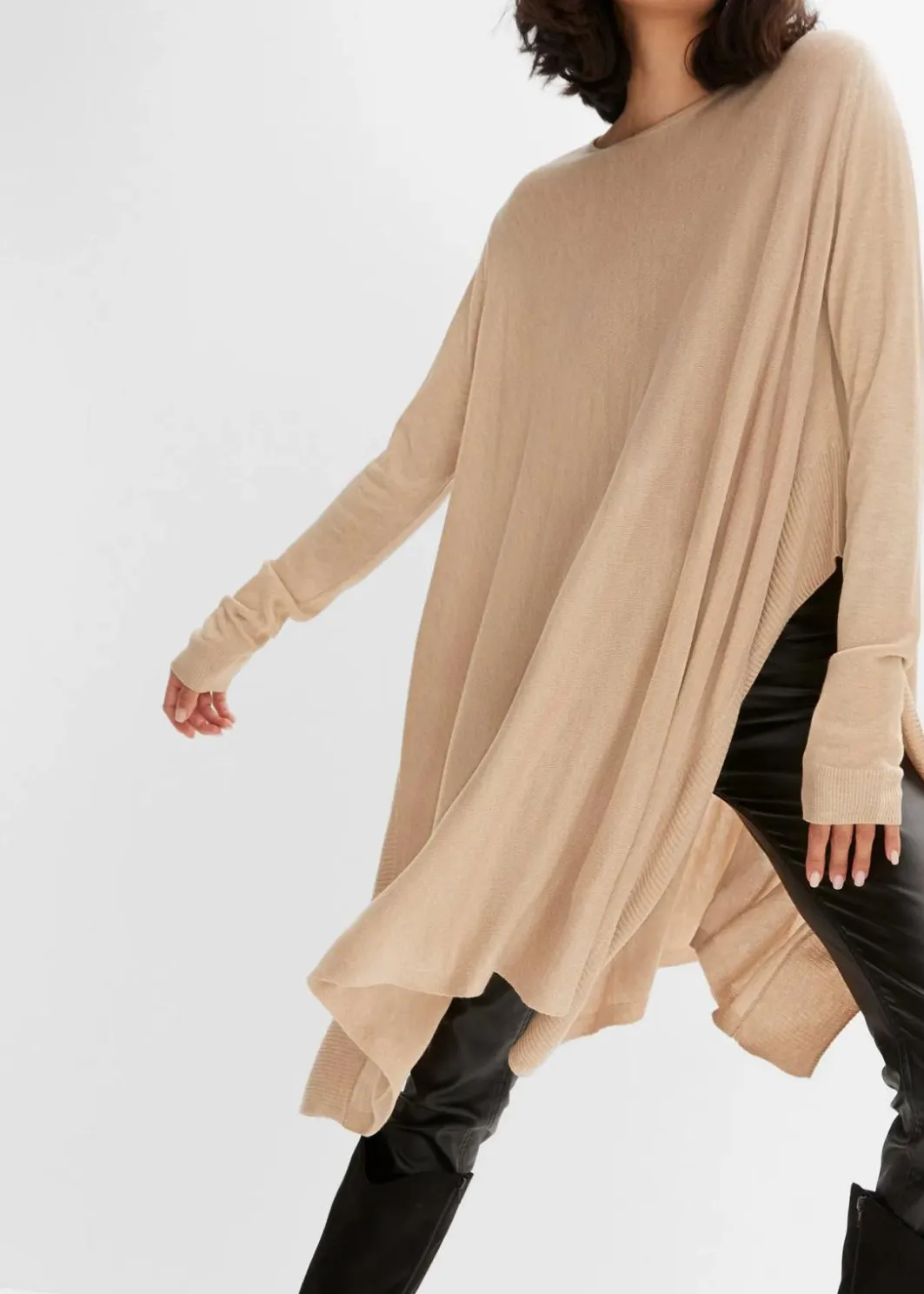 Damen bonprix Bekleidung·Umstandsmode|Strickmode|Long-Pullover aus Viskose-Mix