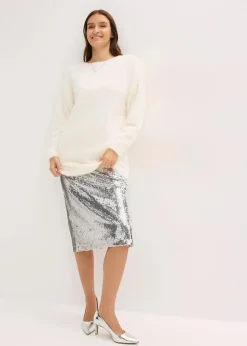 Damen bonprix Bekleidung·Umstandsmode|Bekleidung·Jeans|Longpullover aus weichem Federgarn