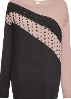 Damen bonprix Bekleidung·Umstandsmode|Bekleidung·Jeans|Longpullover mit Applikation