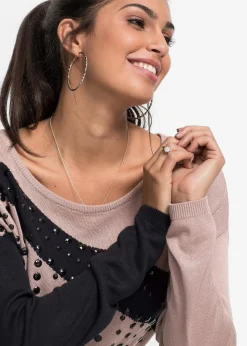 Damen bonprix Bekleidung·Umstandsmode|Bekleidung·Jeans|Longpullover mit Applikation