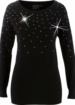 Damen bonprix Bekleidung·Umstandsmode|Pullover & Strickjacken|Long-Pullover mit Glitzersteinen