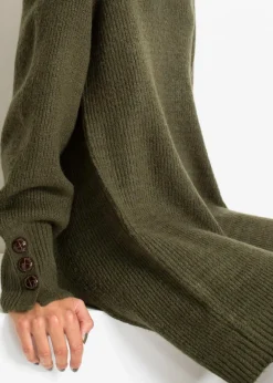 Damen bonprix Pullover & Strickjacken|Bekleidung·Jeans|Longpullover mit Knöpfen
