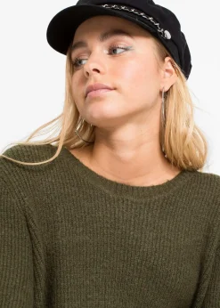 Damen bonprix Pullover & Strickjacken|Bekleidung·Jeans|Longpullover mit Knöpfen