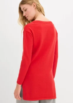 Hot Longpullover mit recycelter Baumwolle Damen Strickmode|Pullover & Strickjacken