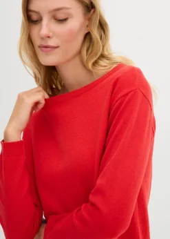 Hot Longpullover mit recycelter Baumwolle Damen Strickmode|Pullover & Strickjacken