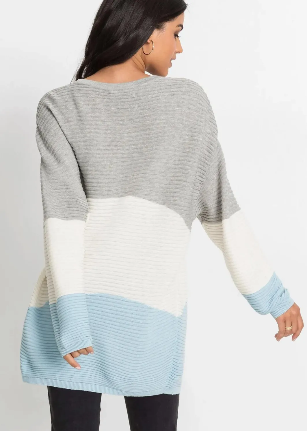Damen bonprix Bekleidung·Umstandsmode|Bekleidung·Jeans|Longpullover mit Rippmuster
