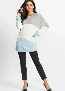 Damen bonprix Bekleidung·Umstandsmode|Bekleidung·Jeans|Longpullover mit Rippmuster