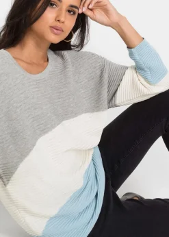 Damen bonprix Bekleidung·Umstandsmode|Bekleidung·Jeans|Longpullover mit Rippmuster