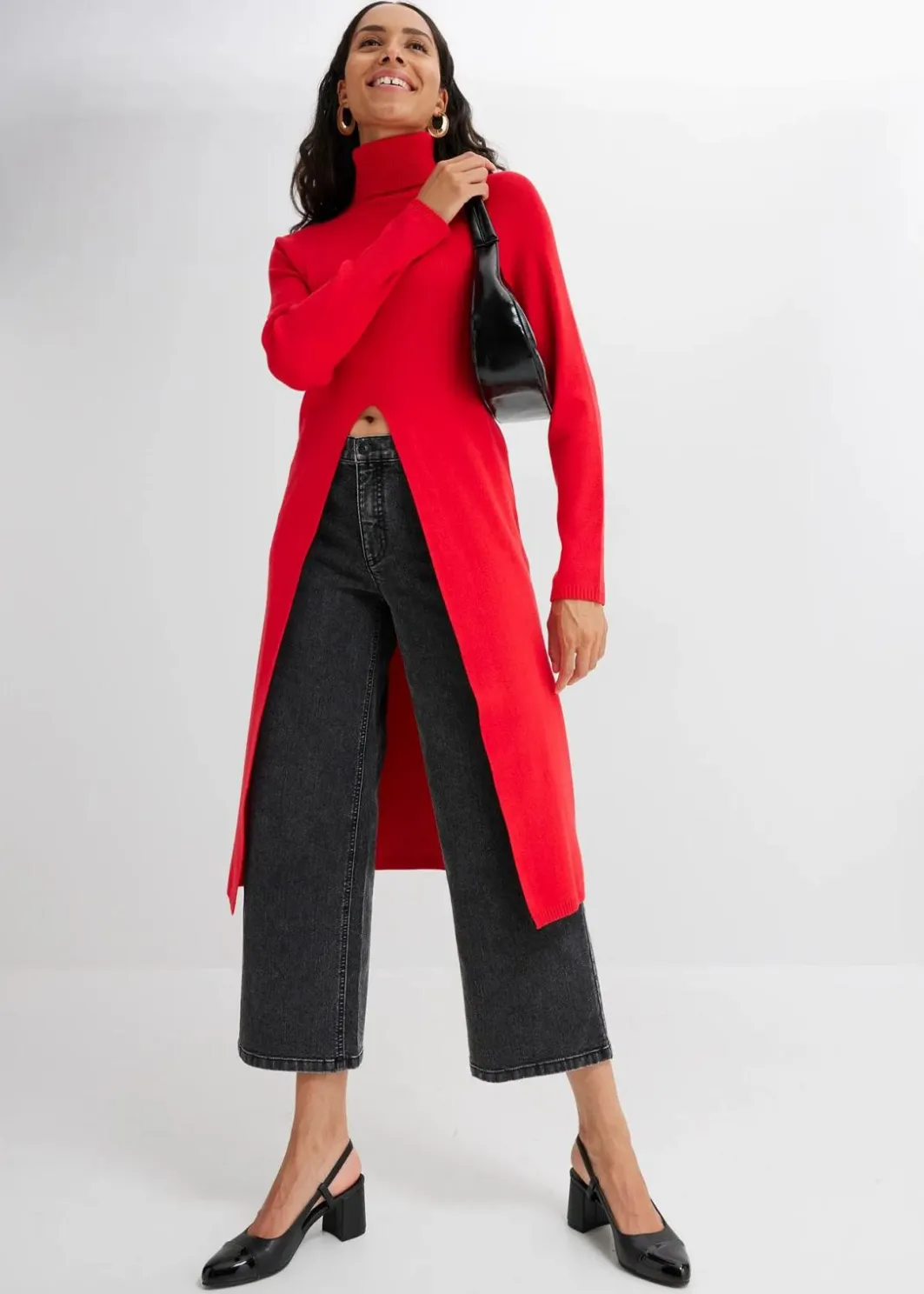 Damen bonprix Bekleidung·Umstandsmode|Strickmode|Longpullover mit Schlitz