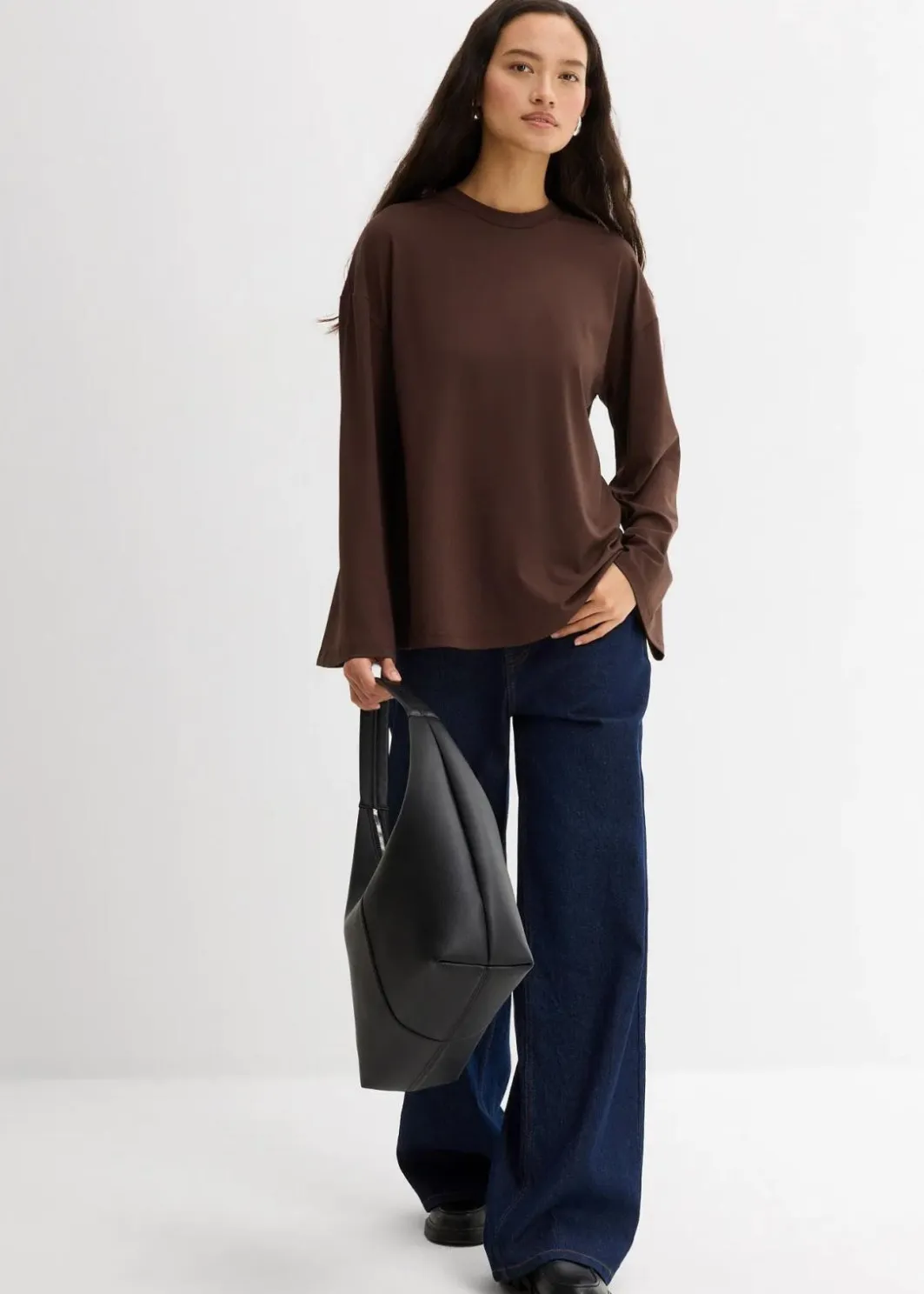 Damen bonprix Shirts & Tops|Longshirt aus fließender Qualität