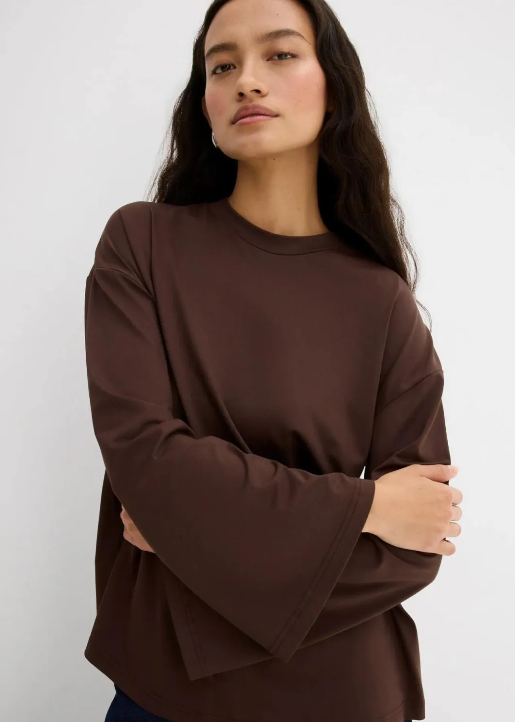 Damen bonprix Shirts & Tops|Longshirt aus fließender Qualität