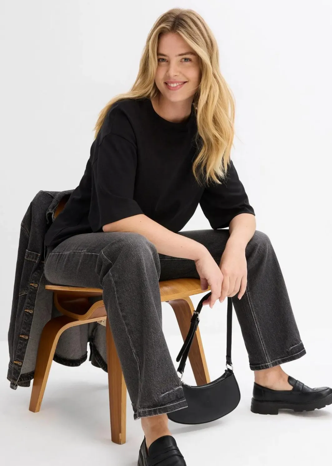 Damen bonprix Shirts & Tops|Zweiteiler & Sets|Longshirt aus Interlock