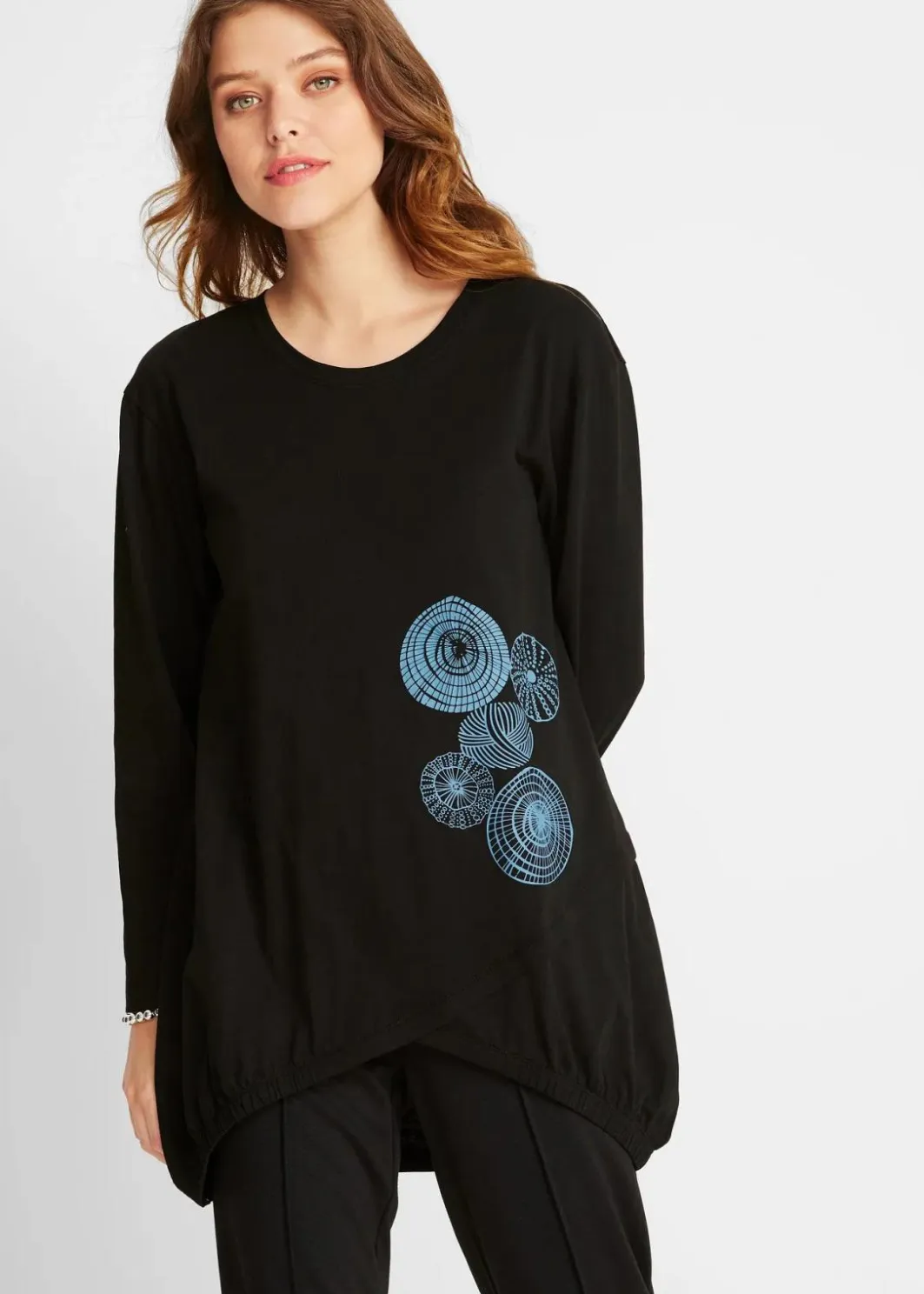 Clearance Longshirt aus reiner Baumwolle Damen Shirts & Tops