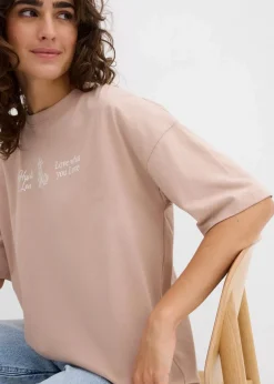 Damen bonprix Shirts & Tops|Nachhaltigere Materialien|Longshirt aus reiner Bio-Baumwolle