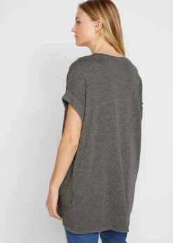 Damen bonprix Shirts & Tops|Basics|Longshirt aus reiner Bio-Baumwolle (2er Pack)