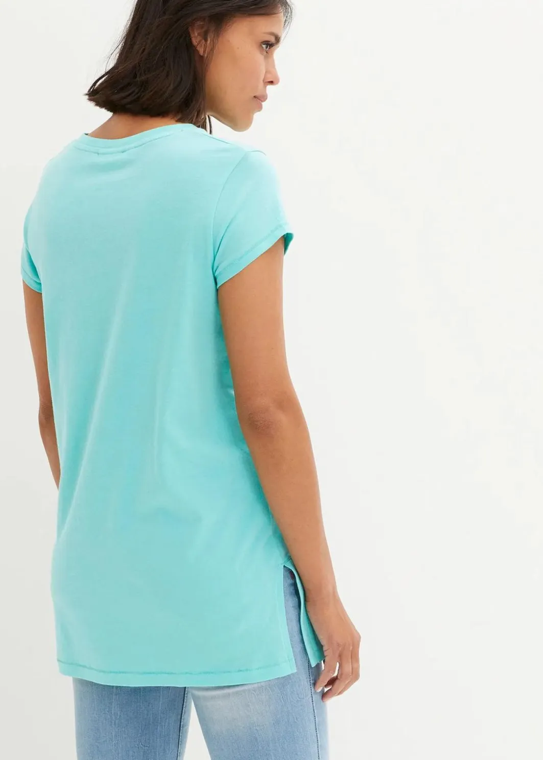 Damen bonprix Shirts & Tops|Nachhaltigere Materialien|Longshirt aus reiner Bio-Baumwolle