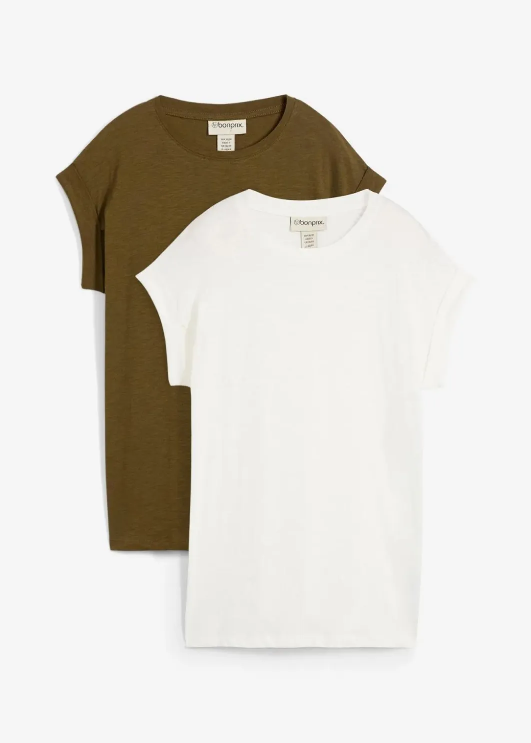 Damen bonprix Bekleidung·Röcke|Nachhaltigere Materialien|Longshirt aus reiner Bio-Baumwolle (2er Pack)