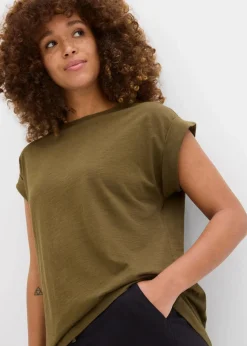 Damen bonprix Bekleidung·Röcke|Nachhaltigere Materialien|Longshirt aus reiner Bio-Baumwolle (2er Pack)