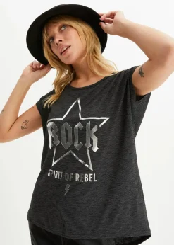 Damen bonprix Shirts & Tops|Longshirt aus softem Viskose-Mix