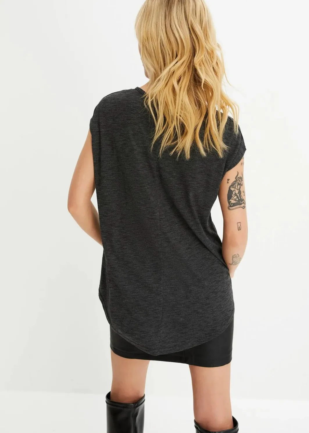Damen bonprix Shirts & Tops|Longshirt aus softem Viskose-Mix