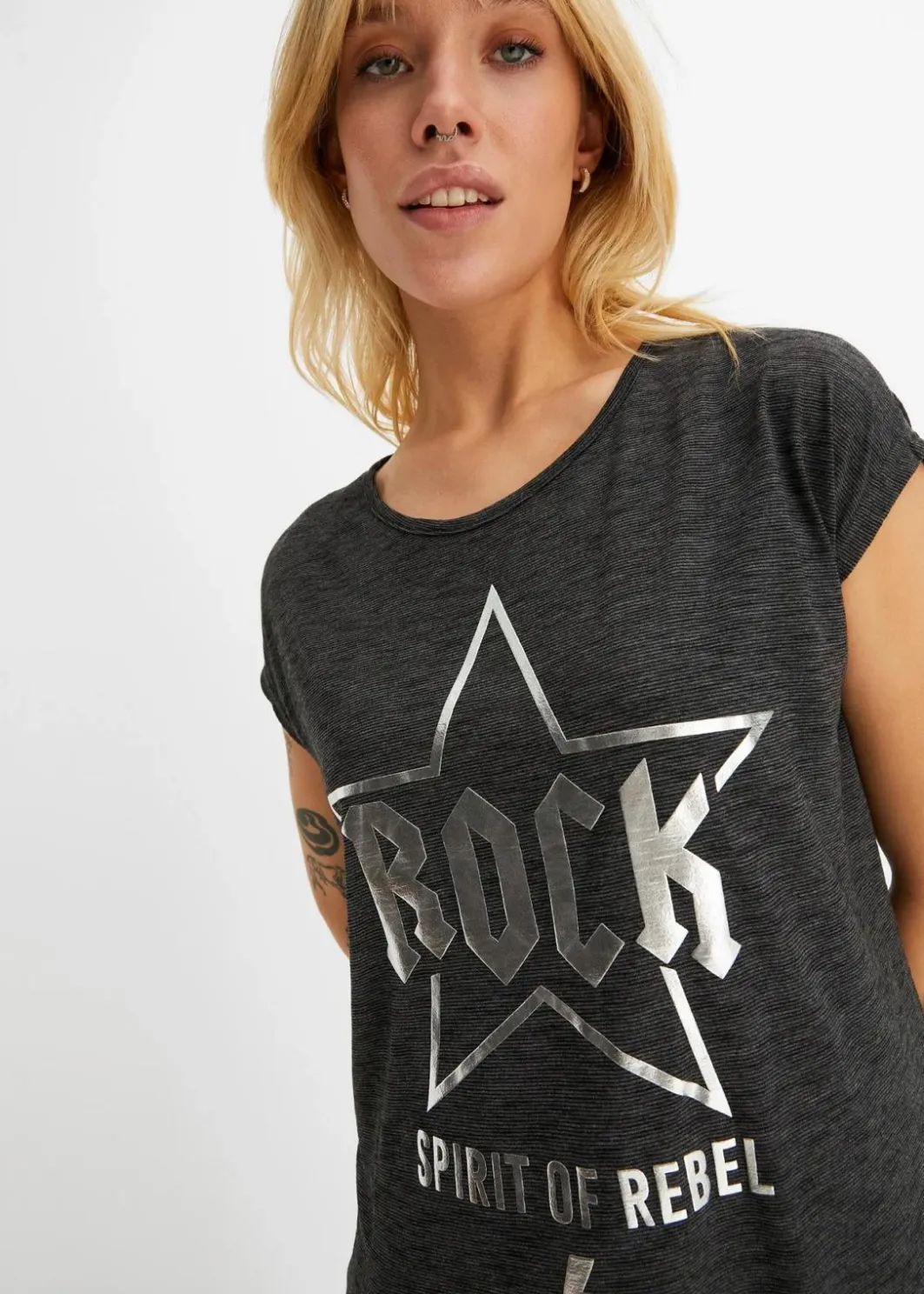 Damen bonprix Shirts & Tops|Longshirt aus softem Viskose-Mix