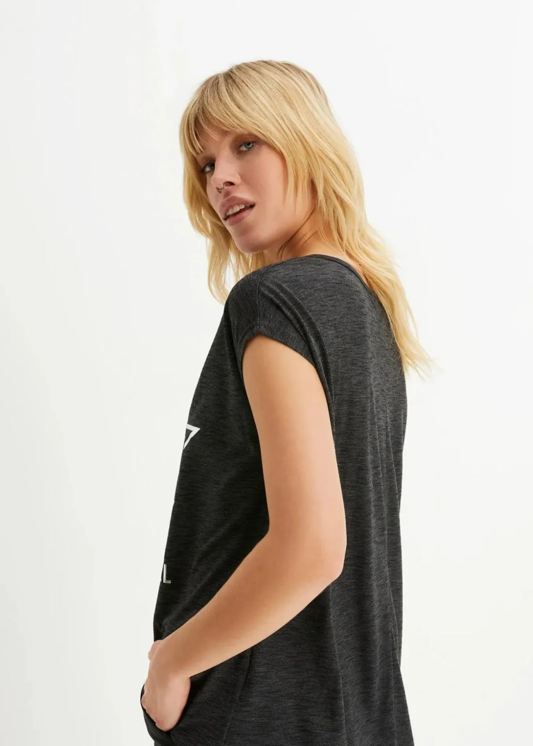 Damen bonprix Shirts & Tops|Longshirt aus softem Viskose-Mix