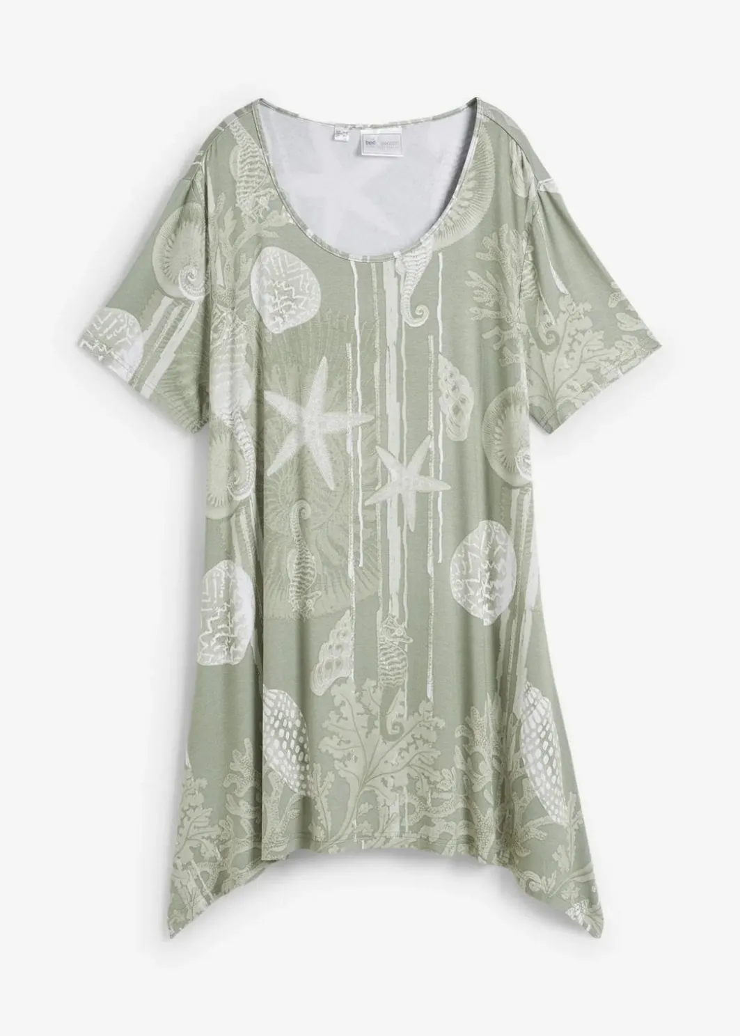 Damen bonprix Shirts & Tops|Longshirt aus softem Viskose-Mix