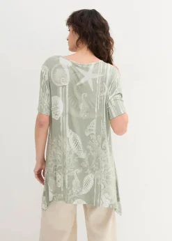 Damen bonprix Shirts & Tops|Longshirt aus softem Viskose-Mix