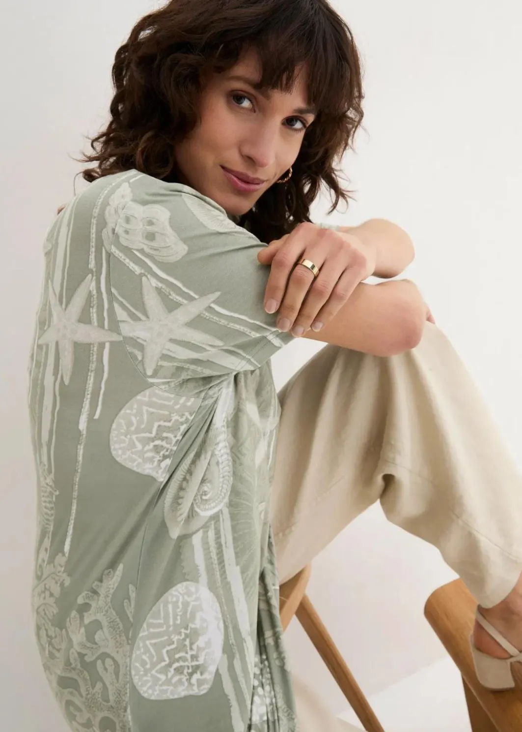 Damen bonprix Shirts & Tops|Longshirt aus softem Viskose-Mix