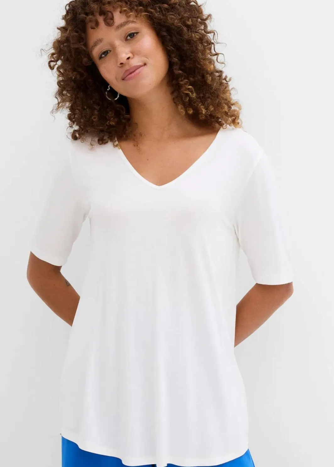 Damen bonprix Nachhaltigere Materialien|Shirts & Tops|Longshirt aus softer Viskose