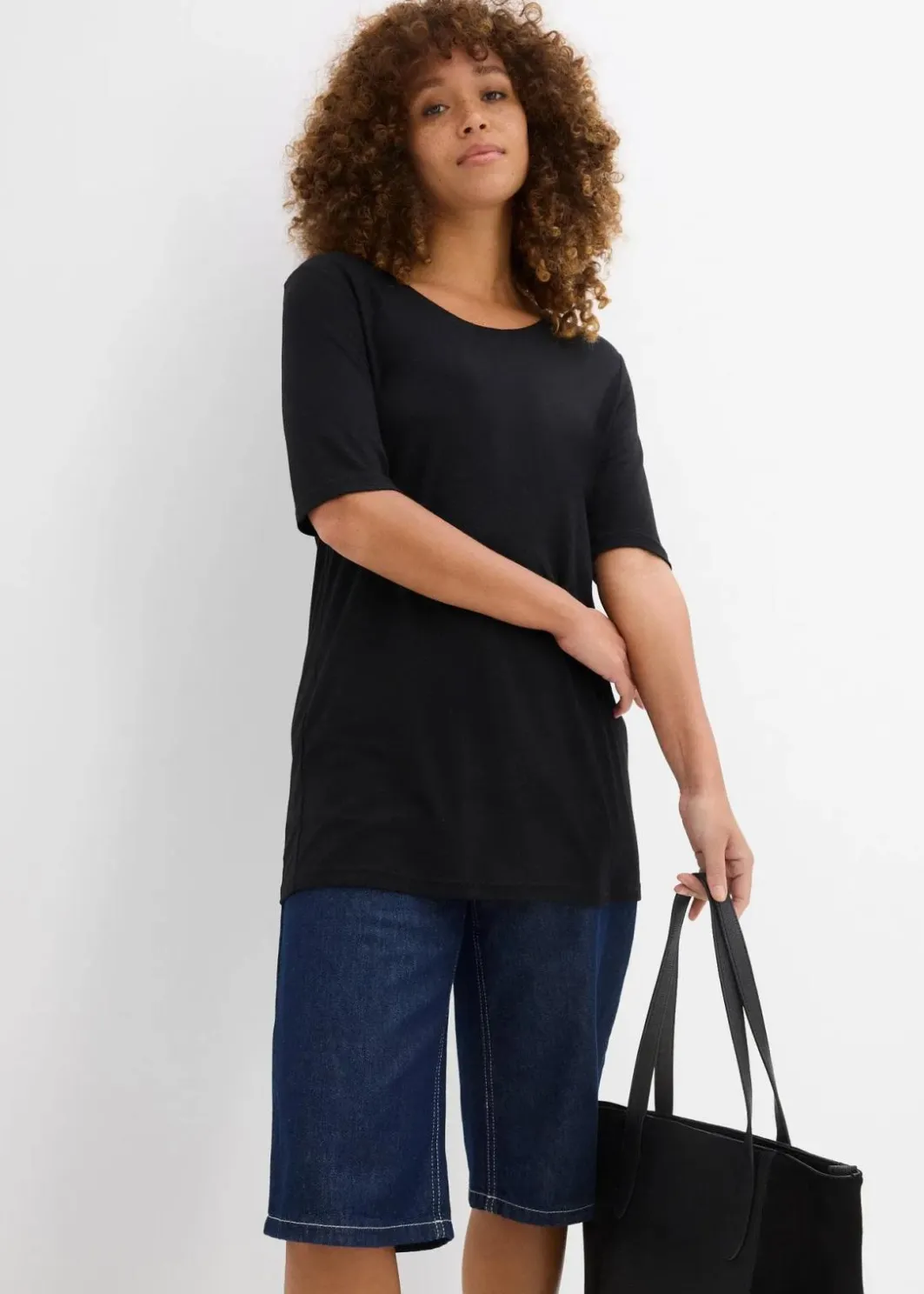 Damen bonprix Shirts & Tops|Basics|Longshirt aus softer Viskose