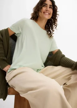 Damen bonprix Nachhaltigere Materialien|Shirts & Tops|Longshirt aus softer Viskose